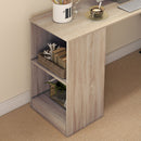 Scrivania Angolare da Ufficio 140x120x78 cm con Cassetti e Scaffale Girevole color Legno  