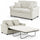 Divano Letto a 2 Posti 142,5x77x86 cm Cuscino Memory Ergonomico con Apertura Facile Beige