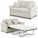 Divano Letto a 2 Posti 142,5x77x86 cm Cuscino Memory Ergonomico con Apertura Facile Beige      