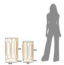 Set 2 Tavolini Arty Quadrato 34x34x70-29x29x60 cm in Ferro