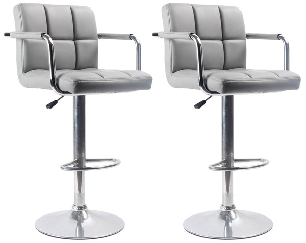 Set 2 Sgabelli con Alzata a Gas e Seduta Girevole in Similpelle Charlotte Grigio acquista