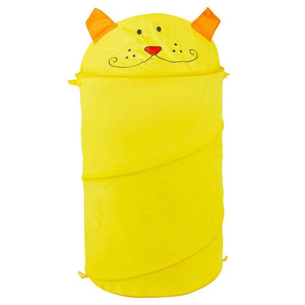 sconto Cesto portagiochi pieghevole animali struttura in metallo 80x40 cm Giallo