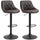 Set 2 Sgabelli da Bar 51,5x48x83-104 cm in Similpelle Marrone e Nero
