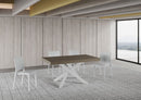Tavolo Allungabile 160-264x90x77 cm Volantis Premium Tortora Telaio Bianco 