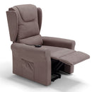 Poltrona Alzapersona Elettrica 2 motori 78x75x110 cm in Tessuto Houston Detroit Fango