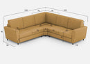 Divano Angolare 5 Posti 248x248x85 cm Yasel in Tessuto Ocra