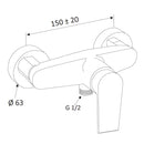 Rubinetto Miscelatore Monocomando Doccia Esterno in Ottone Mariani Artic Cromato