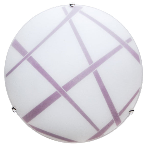 sconto Plafoniera 1xE27 Ganci Cromo Vetro Lastra Bianco-Viola E-Energy Dario