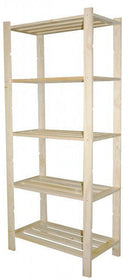 Scaffale 5 ripiani a doghe 75x40x170 cm in Legno di Pino Naturale