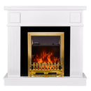 Camino Elettrico da Pavimento 99,7x103,4x27 cm Effetto Fiamma 2000W Oscar & Galileo gold Bianco/nero