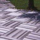 Set 14 Piastrelle Autobloccanti in Plastica Effetto Legno 37,7 x 18,6 cm da Interno o Esterno 