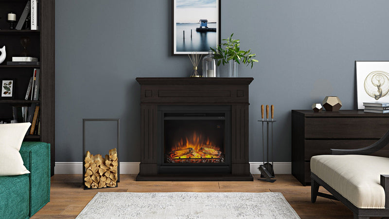 Camino Elettrico da Pavimento Effetto Fiamma 1500W Tagu Larsen Wengè