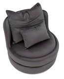 Poltrona Paris Space Grigio/Argento Ø84x72 cm in Legno e Spugna Grigio