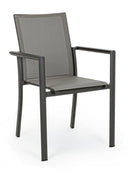 Set 4 Sedie da Giardino 56,2x60x88h cm con Braccioli Konnor Antracite