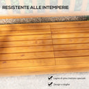 Panchina da Giardino 153x56x91 cm con Tavolino Centrale Sollevabile e Braccioli in Legno Marrone Chiaro      