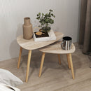 Set 2 Tavolini da Salotto Impilabili Stile Nordico 59,5x39,5x45 cm con Gambe in Legno e Piano in MDF Color Legno      