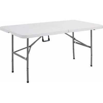 sconto Tavolo Catering Pieghevole 120x60x48 h cm in Acciaio Bianco