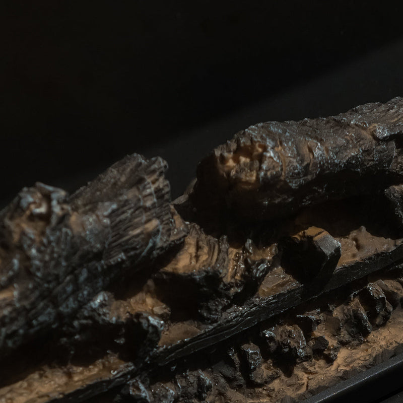 Camino Elettrico da Pavimento Effetto Fiamma 110x25x95 cm 900W/1800W in Legno Bianco