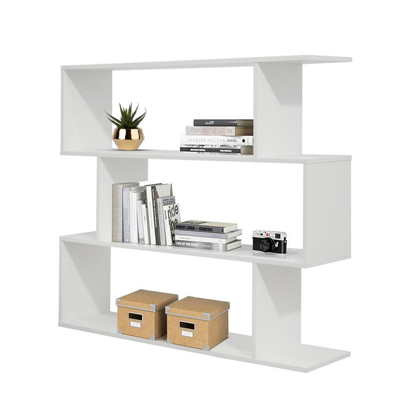 prezzo Libreria Moderna 3 Ripiani  110x97x25 cm in Legno Melaminico Bianco Opaco
