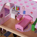 Casa delle Bambole per Bambini a 3 Piani con Ascensore Rosa 60x30x71.5 cm 