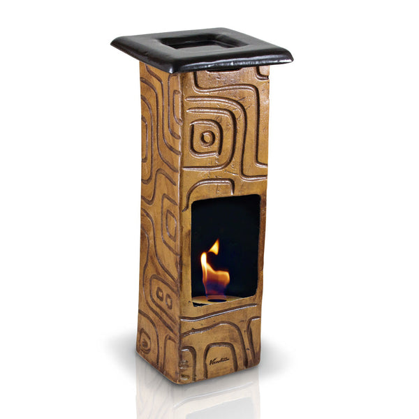 Camino a Bioetanolo da Tavolo in Ceramica 17x60 cm Ferazzoli Quadra-P Cuoio prezzo