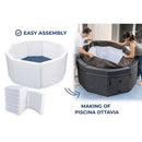Vasca Idromassaggio Piscina Spa Semirigida Ottavia 4 Adulti 2 Bambini 1000 L 193x193x70 cm in PVC Grigio 