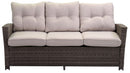 Set Salotto da Giardino Divano 3 Posti in Polyrattan Atlanta Grigio