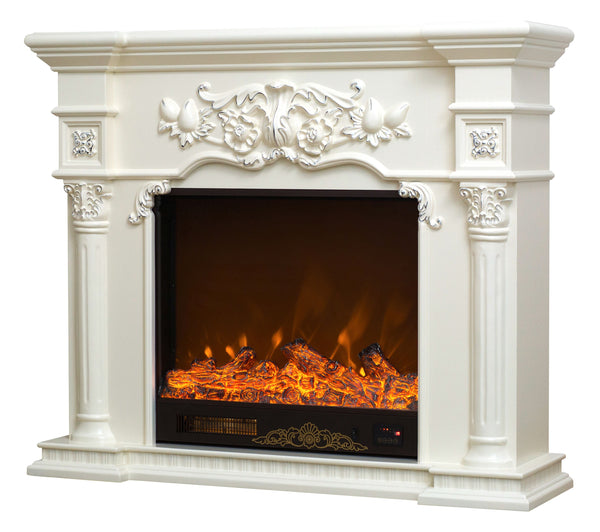 online Camino Elettrico da Pavimento 102x120x33 cm Effetto Fiamma 1500W Savage mini Bianco