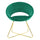 Poltroncina Vintage 66x65x68 cm in Tessuto Effetto Velluto Verde