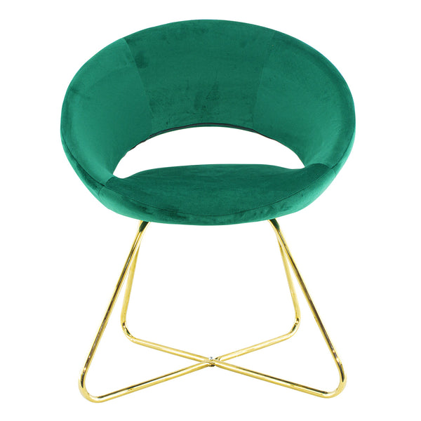 online Poltroncina Vintage 66x65x68 cm in Tessuto Effetto Velluto Verde