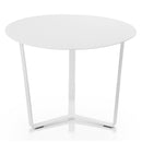 Tavolino Basso da Giardino Ø45 cm Porta Bottiglie in Alluminio Bianco