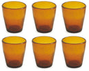 Set 6 Bicchieri Ø9x10 cm in Vetro Soffiato Villa d'Este Home Tivoli Cancun Gialli