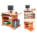 Scrivania Porta Pc 90x55xH76cm in Legno con Portatastiera Smart Ciliegio