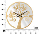 Orologio Oro Tree Ø55x4 cm in Ferro Specchio e MDF Oro