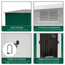 Casetta Box da Giardino in Lamiera Verde 277x130x173 cm 