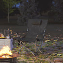 Sedia da Campeggio Pieghevole e Reclinabile con Accessori Nero   