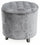 Pouf Poggiapiedi Contenitore Ø55x55 cm in Velluto Soriani Grigio Chiaro