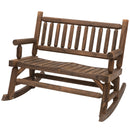 Panchina da Giardino a Dondolo 2 Posti 112x67x93 cm in Legno di Abete  Rustico