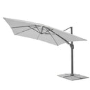 Ombrellone da Giardino Decentrato 3x3m in Alluminio Telo in Poliestere Mosini Jazz Grigio e Bianco