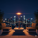 Stufa Elettrica Fungo Riscaldante Infrarossi Saturno Esterno-Interno Regolabile Argento