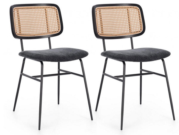 prezzo Set 2 Sedie 45x59x80,5 cm Sienna in Tessuto Grigio Scuro