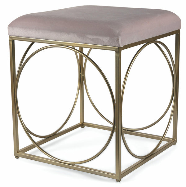 prezzo Sgabello Quadrato 40x40x46 cm in Ferro e Velluto Soriani Rosa Cipria