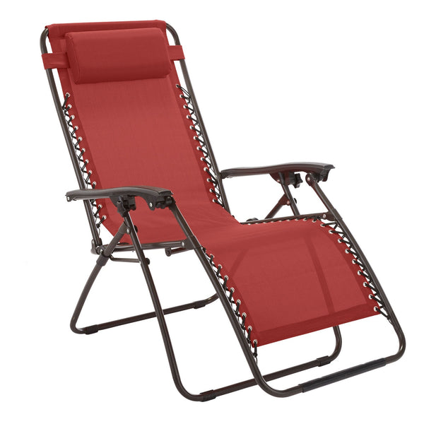 prezzo Sedia Sdraio Zero Gravity Reclinabile Pieghevole Rosso