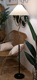 Lampada da Terra Closy Ø46x172 cm in Ferro e Plastica Nero e Oro      