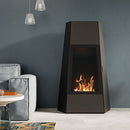 Camino a Bioetanolo da Pavimento 73x43,8x121 cm 3000W 2L Shanghai Nero 