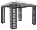 Gazebo da Giardino in Legno 3x3m con Copertura in PVC Taini Leon Pocket Grigio