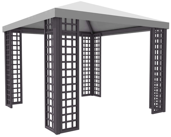 Gazebo da Giardino in Legno 3x3m con Copertura in PVC Taini Leon Pocket Grigio prezzo