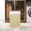 Cesto Portabiancheria Angolare 35x35x60 cm con Sacco Estraibile da 55L e Coperchio Removibile in Bambù      