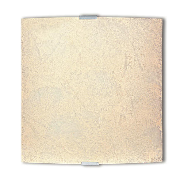 sconto Applique Ambra Vetro Decoro Sabbia Quadrata Lampada da Parete Moderna E27