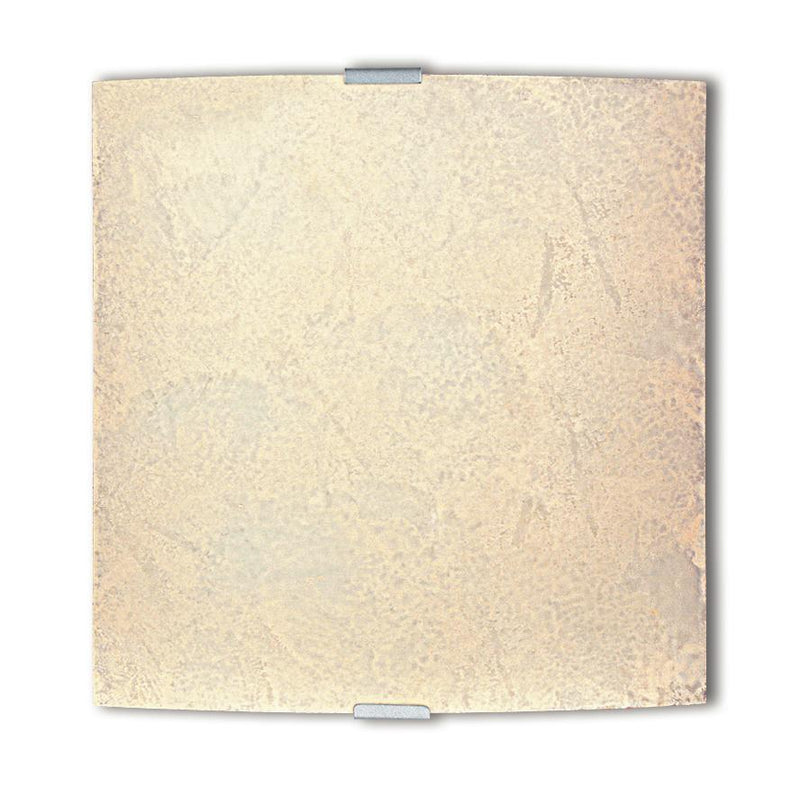 Applique Ambra Vetro Decoro Sabbia Quadrata Lampada da Parete Moderna E27